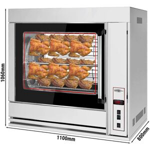 GGM Gastro - Grill a poulet electrique rotatif - 10kW - avec 7 broches pour jusqu' Argent