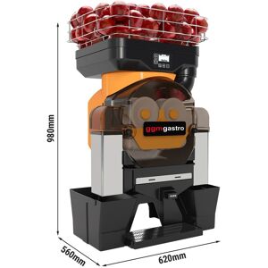 GGM Gastro - Extracteur de jus de fruits electrique - Orange - Bouton Push & Jus - Alimentation automatique en fruits - Mode de nettoyage inclus Orange