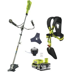 Ryobi - Pack débroussailleuse 18V One+ OBC1820B - 1 batterie 4.0Ah - 1 chargeur 2.0Ah RC18120-140 - Publicité