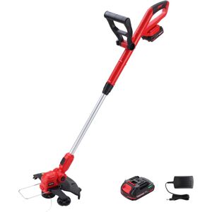 20V Coupe Bordures Sans Fil 30cm ,Une batterie de 2A Lithium Coupe-Bordures Sans Fil -1H Chargeur Rapide - Manche Télescopique - Poignée Réglable - Rouge - Teeno - Publicité