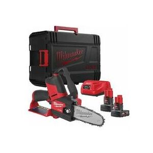 Milwaukee - Tronçonneuse d'élagage Hatchet 12V fuel chaine 15cm, 2 batteries 6Ah M12 FHS-602X - Publicité