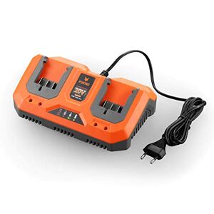 Fuxtec Chargeur rapide double  Li-Ion 2,4A 70W E1LG3A pour batterie 2Ah & 4Ah adapté à tous les outils de jardin  20 Volt tension de charge 20.9V - Publicité