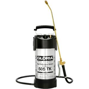 gloria 505 TK Profiline, Pulvérisateur à pression haute performance de 5L   Pulvérisateur professionnel en acier oléofuge   avec raccord de compresseur et manomètre   6 bar   blanc/noir - Publicité