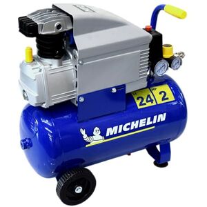 Michelin Compresseur d'Air MB24 Cuve 24 Litres Moteur 2 cv Pression Maximale 8 bar Débit d'Air 170 l/min 10.2 m³/h - Publicité