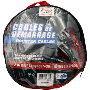 Steco Powersports Câble de démarrage Jusqu'à 2,5 L essence, Essence, 220.0 A max, Longueur câble 3.0 m, (Ref: CABLEDEM16)