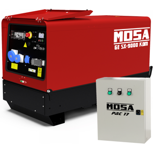 MOSA GE SX-9000 KDM - Groupe électrogène insonorisé 8.3 kW monophasé diesel - Kohler-Lombardini KDW702 - Tableau ATS inclus