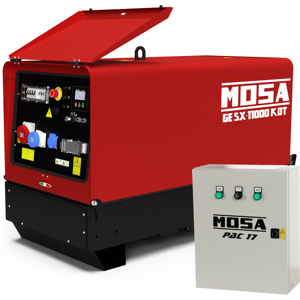 MOSA GE SX-11000 KDT - Groupe électrogène insonorisé 8.8 kW Triphasé diesel - Kohler-Lombardini KDW702 - Boîtier ATS inclus