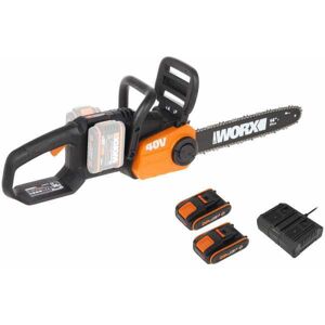 Tronçonneuse à batterie WORX WG384E - lame 35 cm - 2x20V 2Ah - Publicité