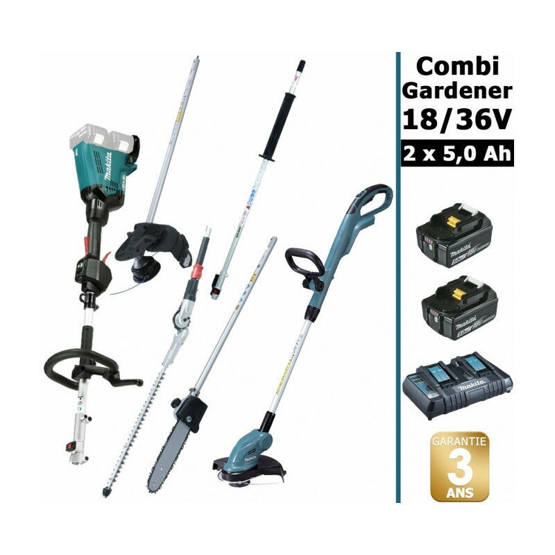 Makita - Pack 18/36V Combi Gardener: outil multifonction avec 4