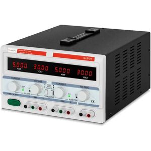 Stamos Soldering Alimentatore stabilizzato da banco - 2 x 0-30 V/ 0-5 A CC - 1 x 5 V / 3 A - 300 W S-LS-74