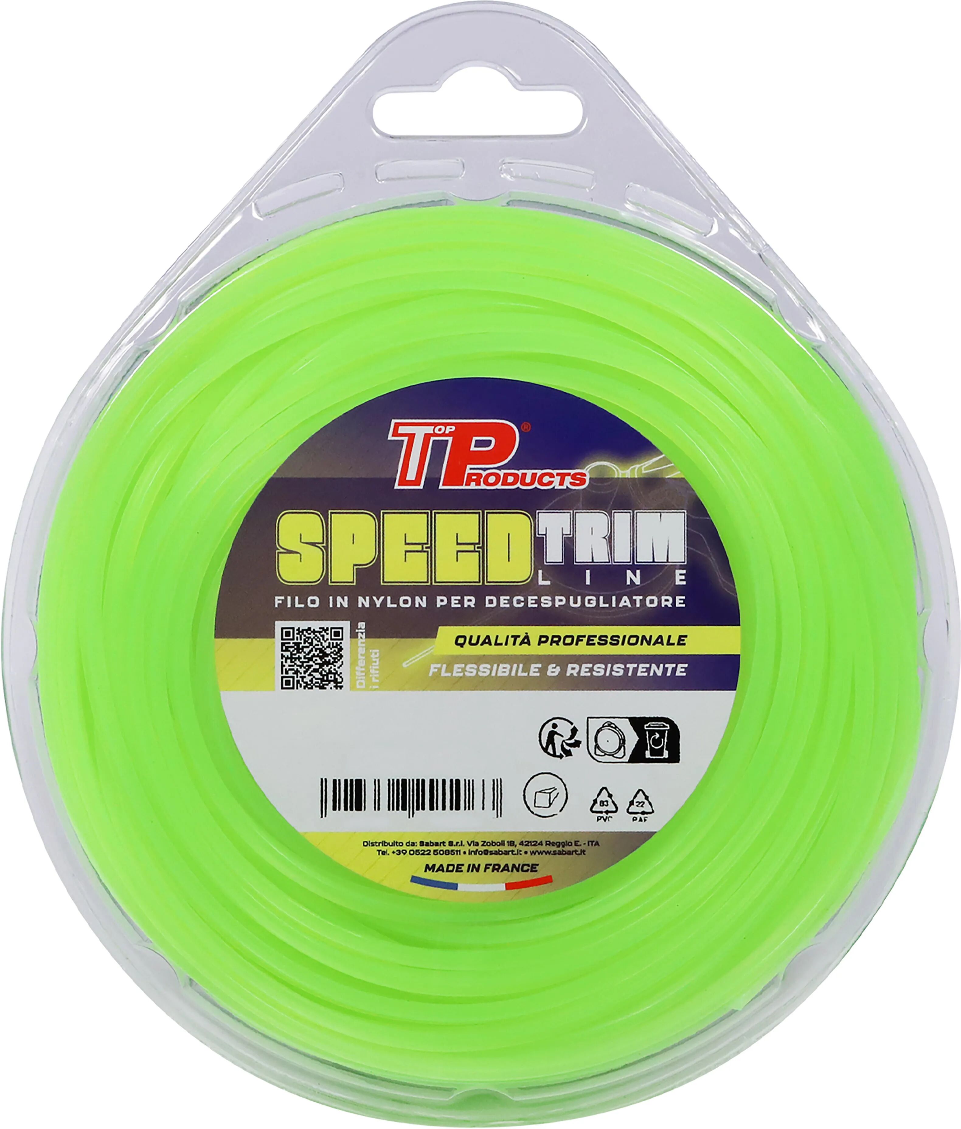 Tp FILO NYLON PER DECESPUGLIATORE  Ø 4 mm 15 m SEZIONE QUADRA