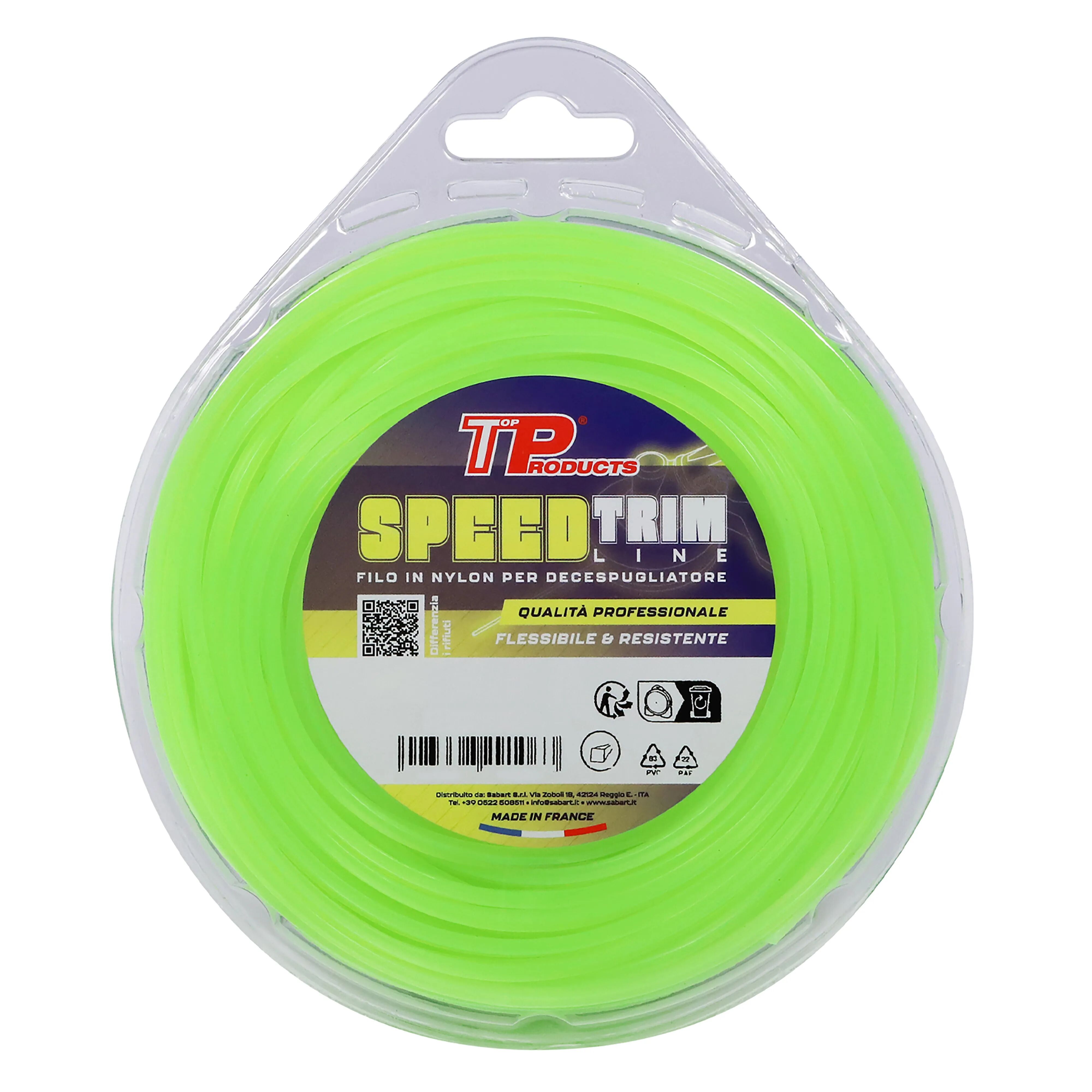 Tp FILO NYLON PER DECESPUGLIATORE  Ø 3 mm 15m SEZIONE QUADRA