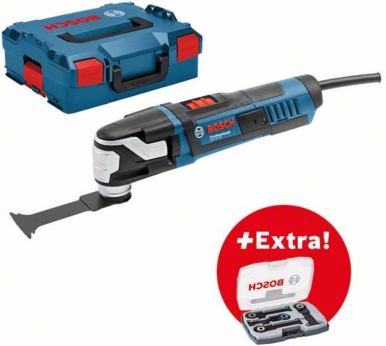 Bosch Blauw 0601231104 GOP 55-36 Professional Multitool 550 watt + 5 jaar dealer garantie! + 4-delige accessoireset in L-BOXX