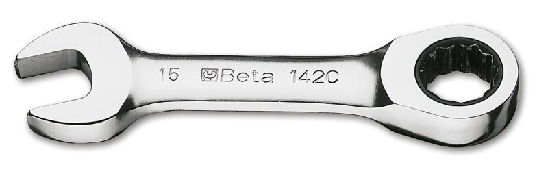 Beta 142C 14 Omschakelbare ratelringsteeksleutels, recht kort model