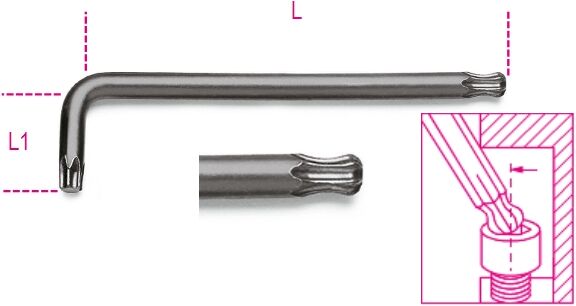 Beta 97BTX 45 Haakse stiftsleutels met kogelkop en voor Torx® schroeven