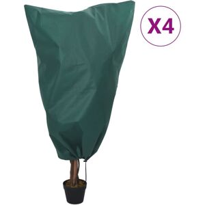 vidaXL Plantefleecetrekk med snor 4 stk 70 g/m² 0,8x1 m