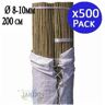 Suinga Tutor de bambu natural 200 cm 7-10 mm Pacote 500 Varas de bambu ecológicas para apoiar árvores, plantas e vegetais