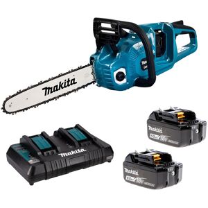 Makita DUC353PG2 18v Li-ion Twin Cordless Brushless Chainsaw 35cm c/w 2 x BL1860B + DC18RD Charger