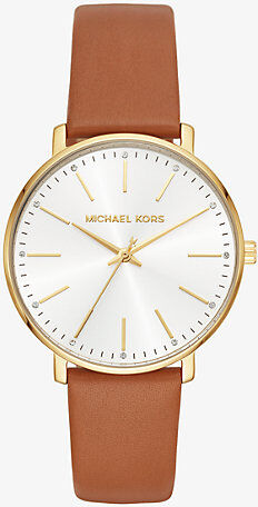 Michael Kors MK Pyper Gold-Tone Leather Watch - Gold