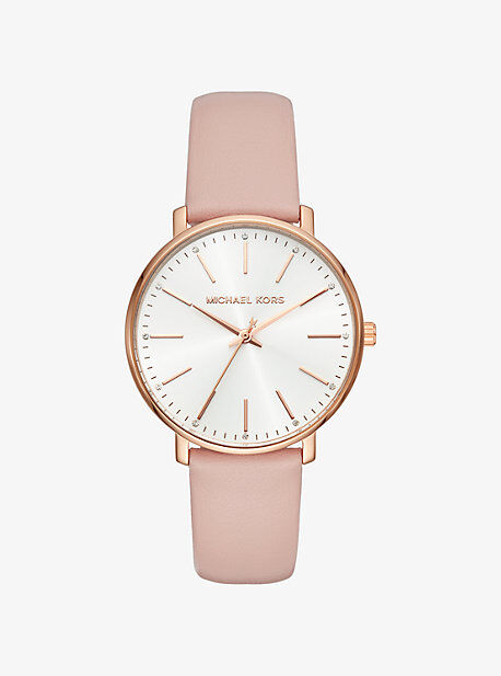 Michael Kors MK Pyper Rose Gold-Tone Leather Watch - Rose Gold