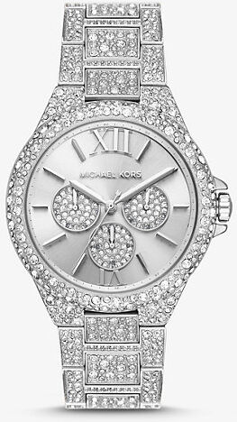 Michael Kors MK Oversized Camille Pavé Silver-Tone Watch - Silver