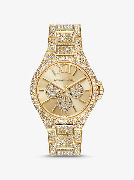 Michael Kors MK Oversized Camille Pavé Gold-Tone Watch - Gold