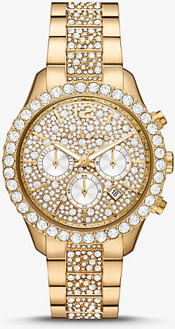 Michael Kors MK Oversized Layton Pavé Gold-Tone Watch - Gold