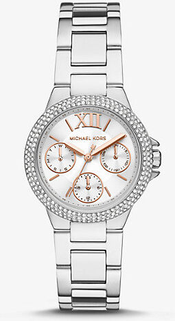 Michael Kors MK Mini Camille Pavé Silver-Tone Watch - Silver