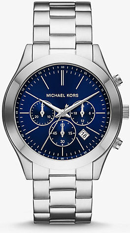 Michael Kors MK Oversized Slim Runway Silver-Tone Watch - Silver