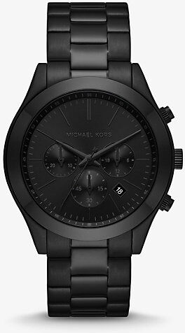 Michael Kors MK Oversized Slim Runway Black-Tone Watch - Black