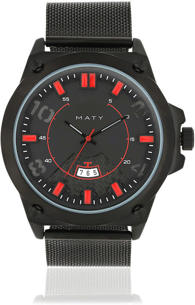 MATY Montre revÃªtement noir milanais- MATY