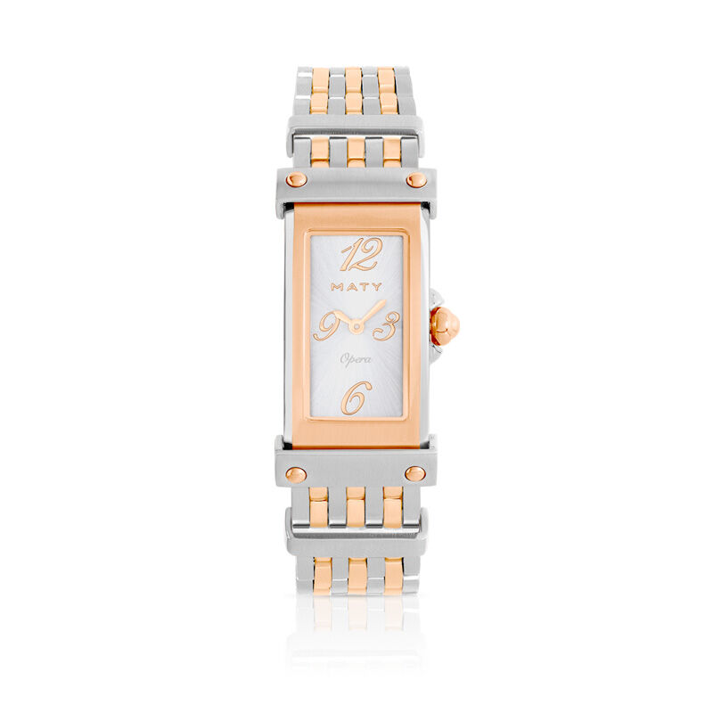 MATY OPERA OUTLET -Montre OpÃ©ra femme acier et acier rose