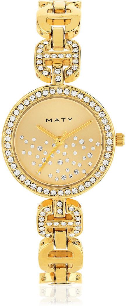 MATY Montre femme dorÃ©e jaune strass- MATY