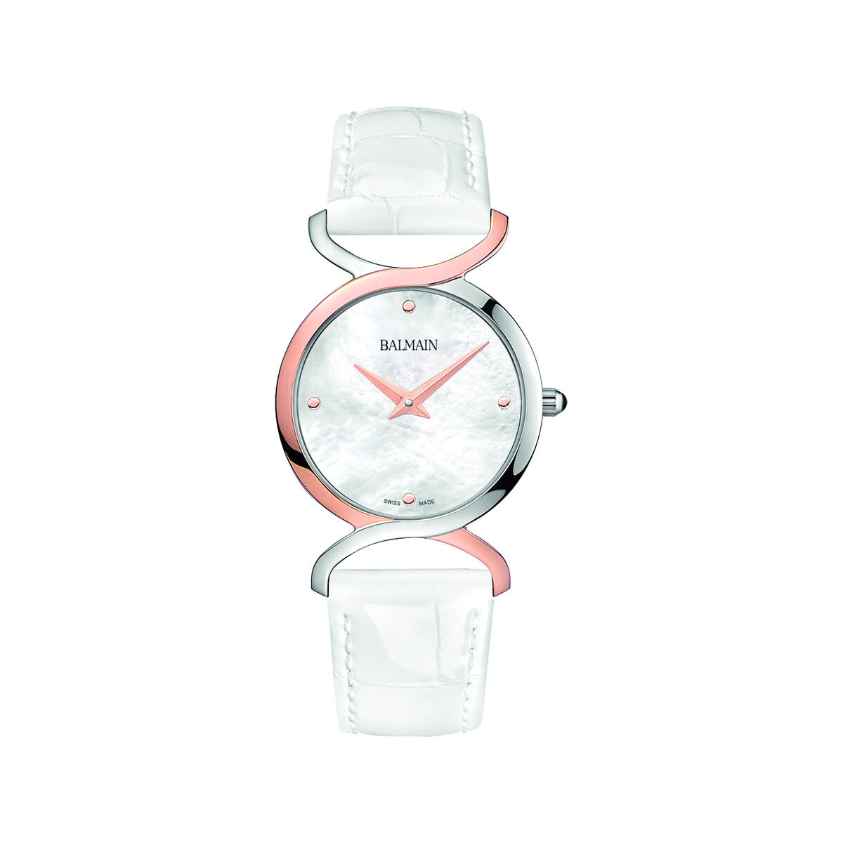 BALMAIN Montre Balmain femme acier rose cuir blanc- MATY