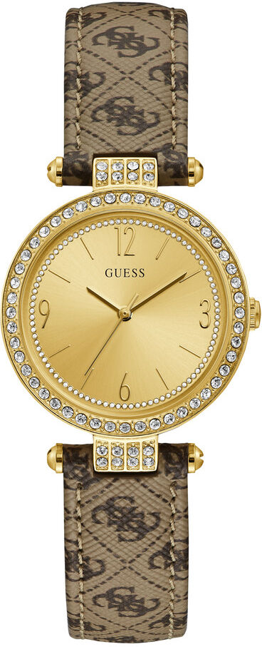 GUESS Montre Guess femme acier dorÃ© cuir marron- MATY