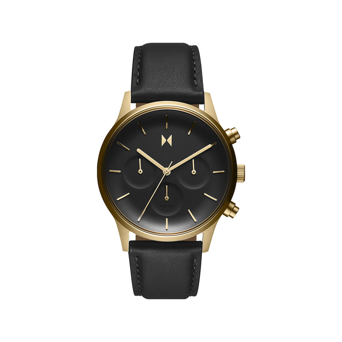 MVMT Montre MVMT femme acier dorÃ© cuir noir- MATY