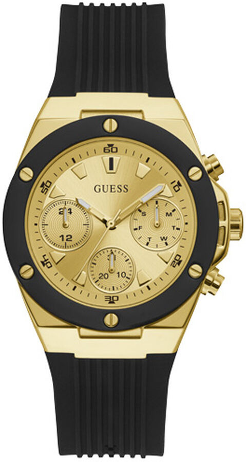 GUESS Montre Guess femme acier dorÃ© jaune silicone noir- MATY