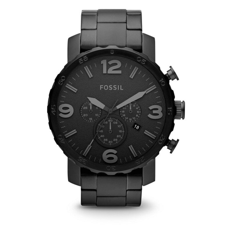 FOSSIL Montre Fossil homme chronographe acier noir- MATY