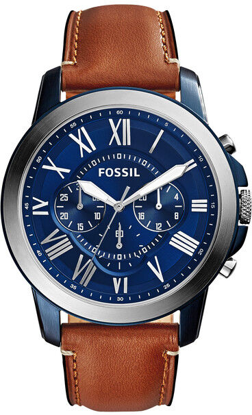 FOSSIL Montre Fossil homme chronographe bracelet cuir- MATY