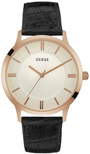 GUESS Montre Guess homme acier dorÃ© rose bracelet cuir- MATY