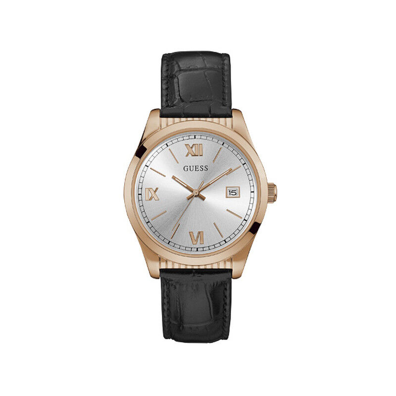 GUESS Montre Guess homme acier dorÃ© rose bracelet cuir- MATY