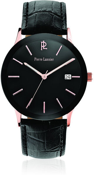 PIERRE LANNIER Montre Pierre Lannier homme cuir noir- MATY