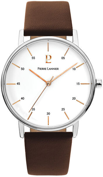 PIERRE LANNIER Montre Pierre Lannier homme acier cuir marron- MATY