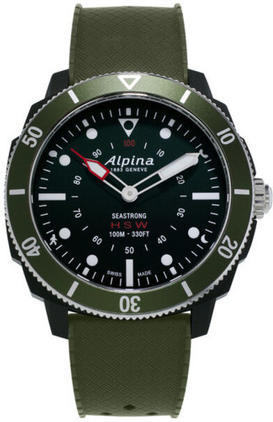 ALPINA Montre Alpina homme caoutchouc kaki- MATY