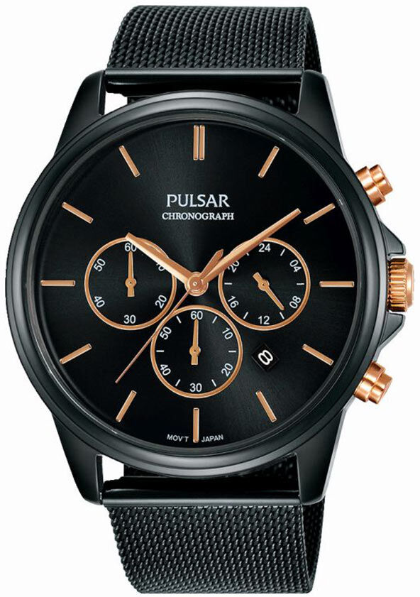 PULSAR Montre Pulsar homme chronographe acier noir- MATY