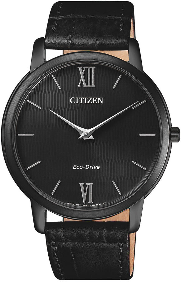 Citizen Montre Citizen homme solaire acier noir cuir noir- MATY