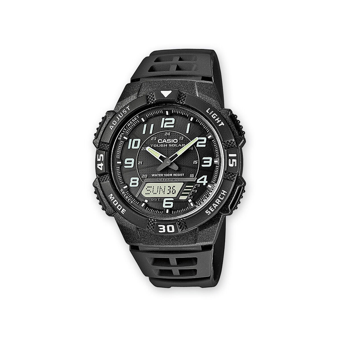 Casio Montre Casio chrono homme rÃ©sine noire- MATY