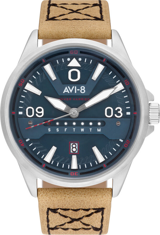 AVI 8 Montre AVI-8 homme acier cuir beige- MATY