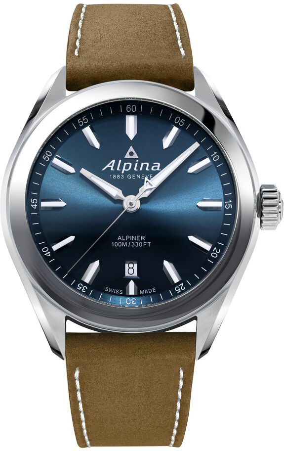 ALPINA Montre Alpina homme acier cuir marron- MATY