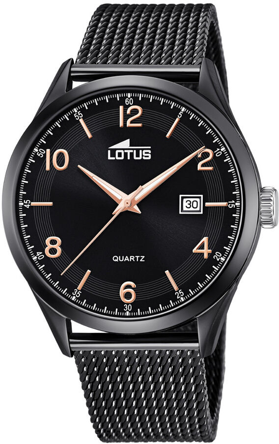 Lotus Montre Lotus homme acier noir milanais- MATY